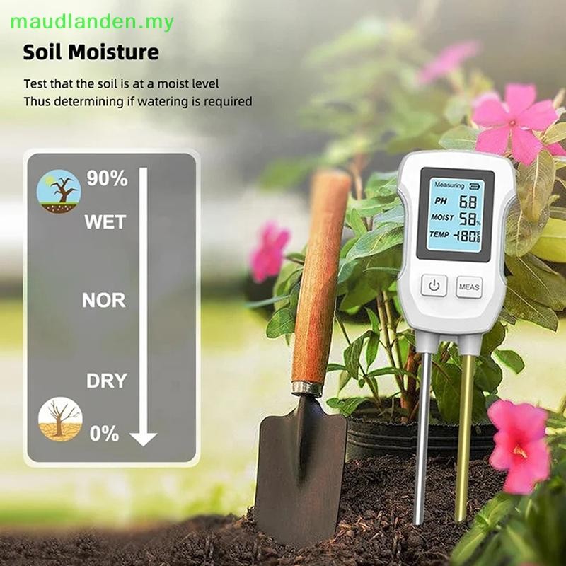 maudlanden 3 In 1 Digital LCD Soil Meter Temperature Humidity PH Meter ...