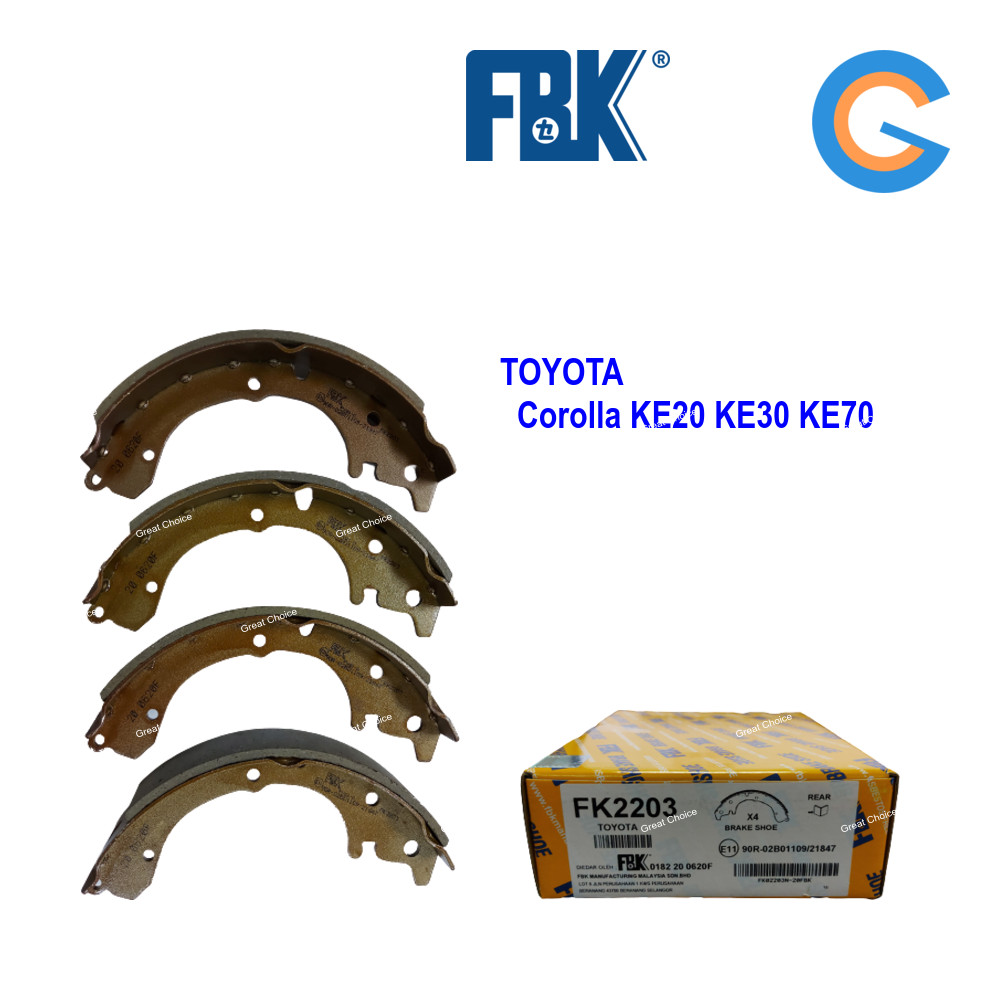 FBK Corolla KE20 KE30 KE70 Rear (Belakang) Brake Shoe Kasut TOYOTA ...