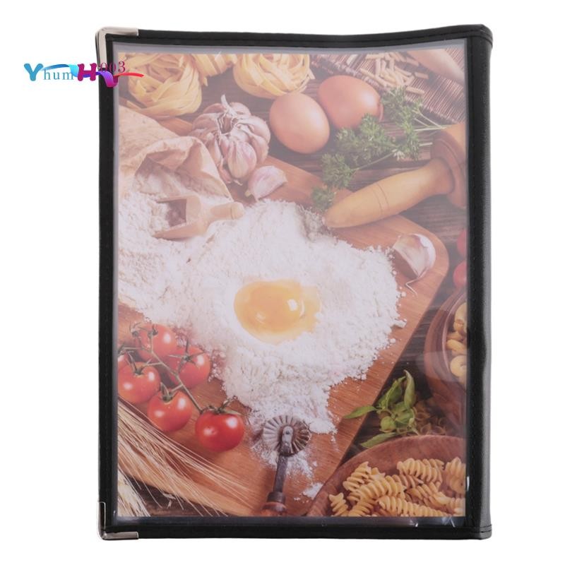 thumbnail image 2 of Menu Sleeves Morning Menu 8.5 X 11 Inch Menu Covers 4 Page 8 View Transparent Restaurant Menu Covers Book Fits A4 Size Paper, Clear Menu Holder Bar Cafe Menu Folder With Leatherette 2 of 12