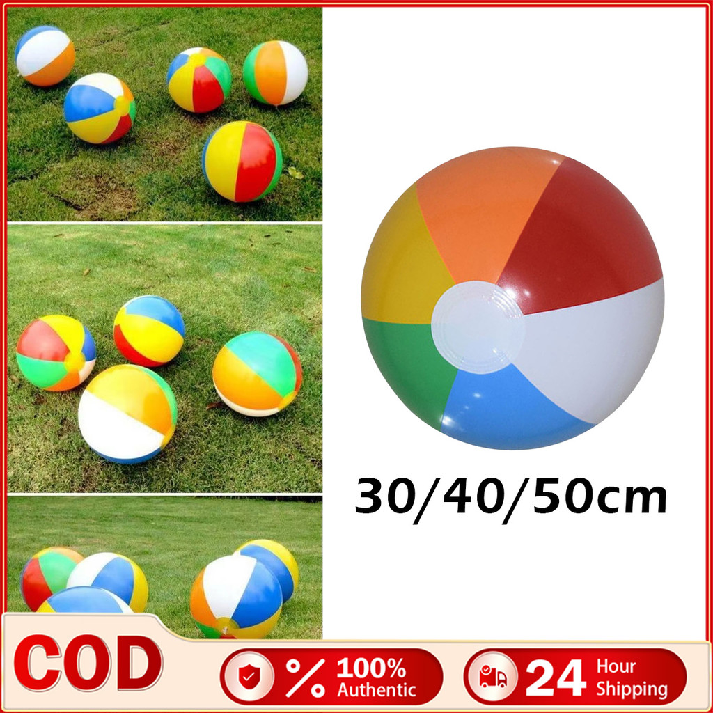 30/40/50CM PVC inflatable Beach ball Fun Party Toy Six Colours ...
