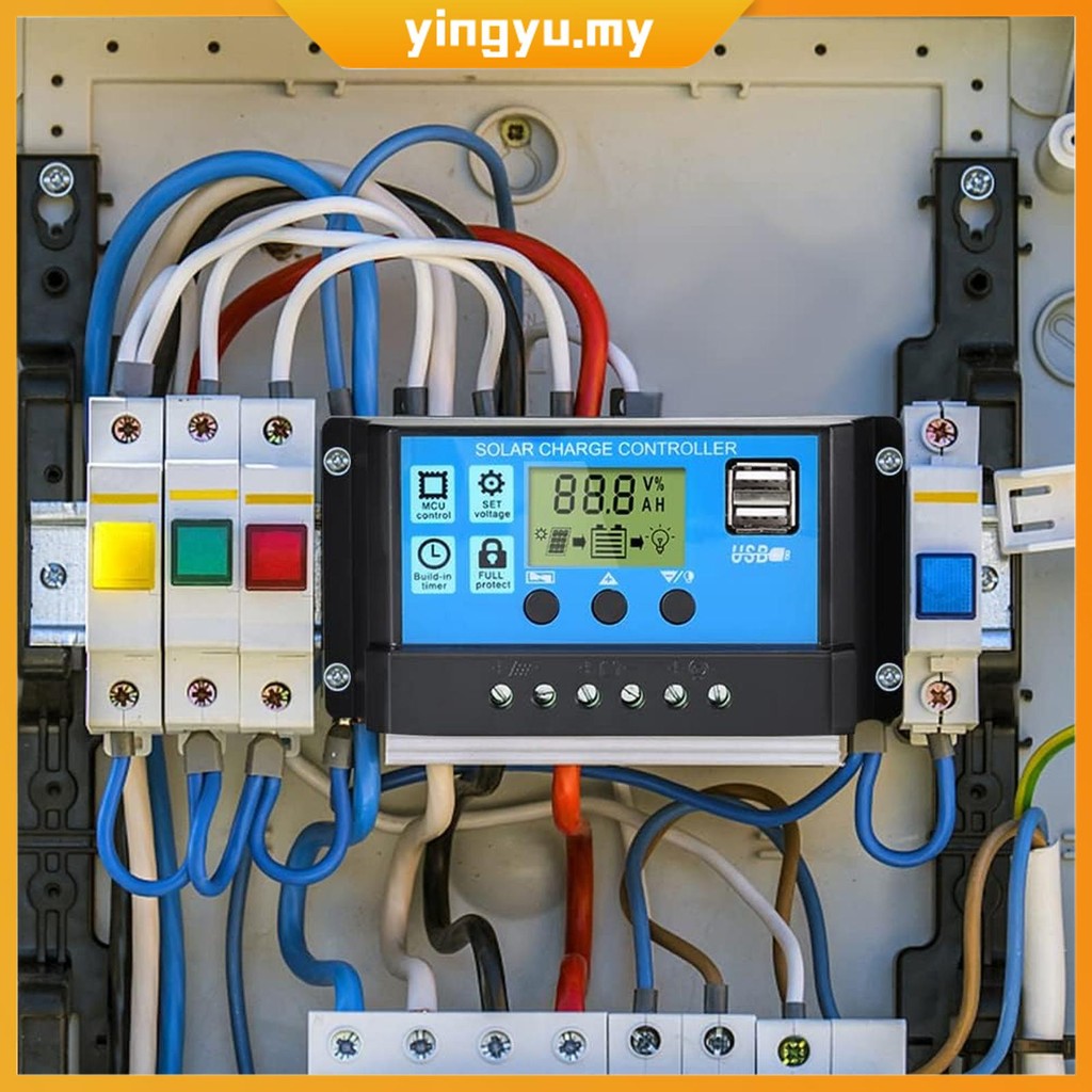 Solar Charge Controller 30A 12V 24V PWM Adjustable LCD Display Solar ...