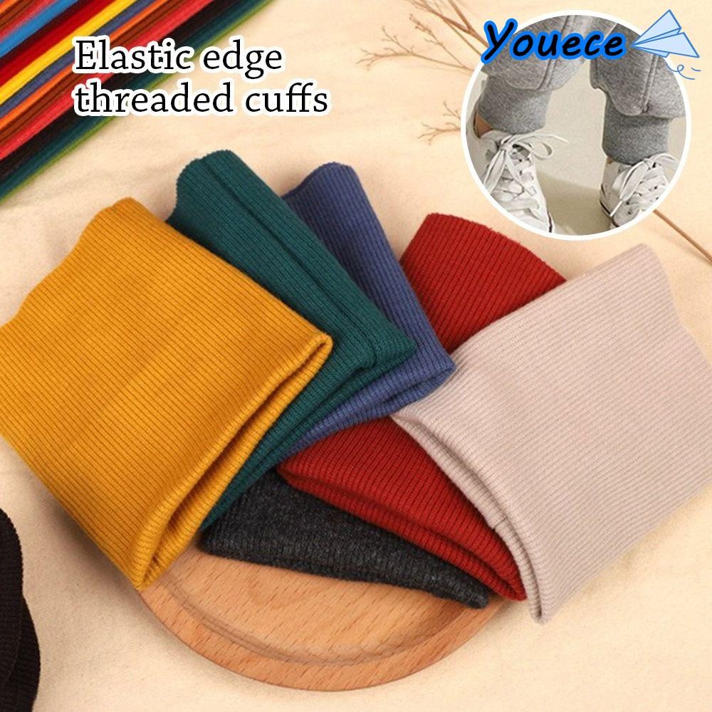 YOUECE Elastic Rib Cuffs, Stretchy Knit Solid Color Rib Cuff, Sewing ...