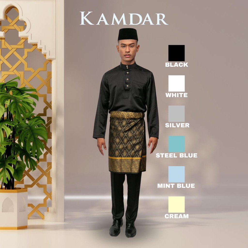KAMDAR Fitri Baju Melayu Cekak Musang Pasang Fit Sedondon (FREE SAMPIN ...