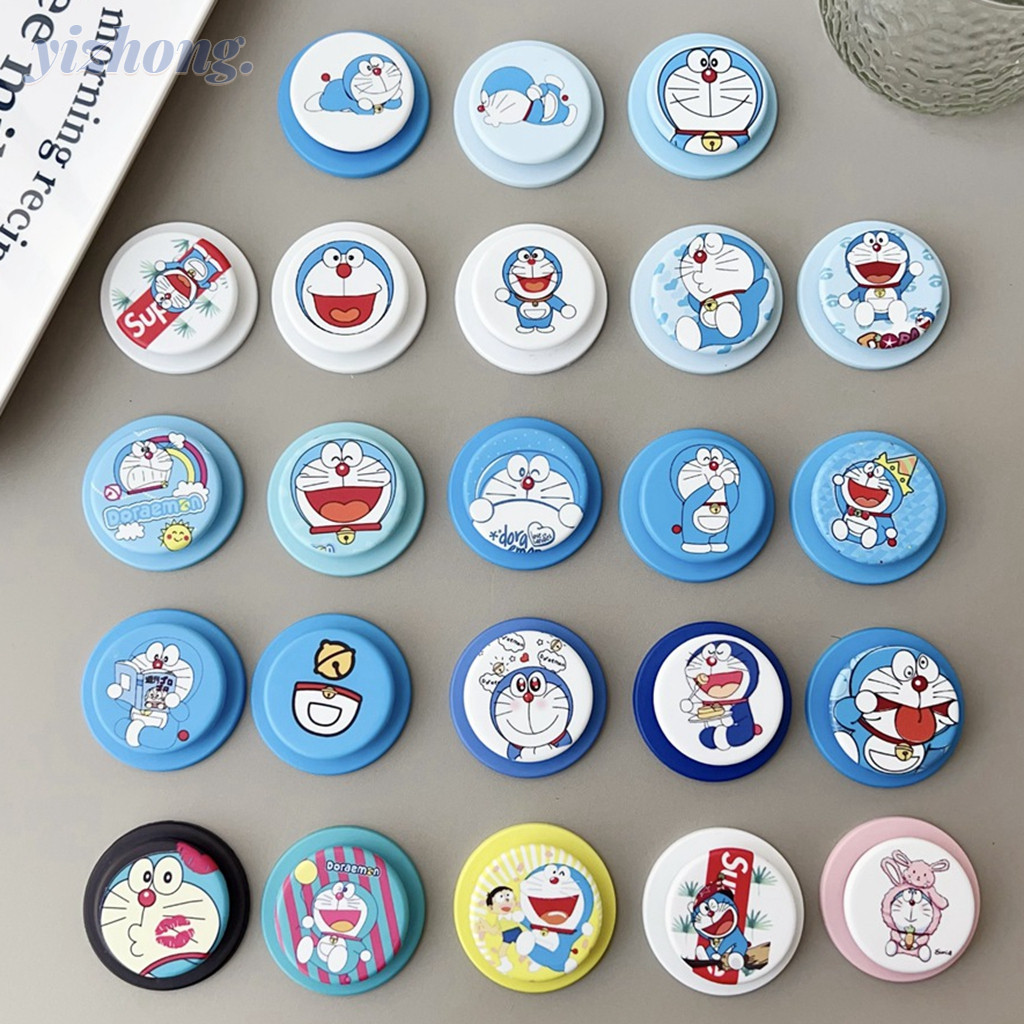 Magnetic Attraction Phone Holder Cute Blue Doraemon Cartoon Round Shape ...