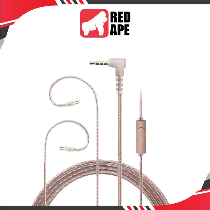 JCALLY LT4C100 Oortelefoon Upgrade Kabel – 4-Strengs Verzilverd Koper – Met 3-Knops Bediening En Microfoon 6 miniatura