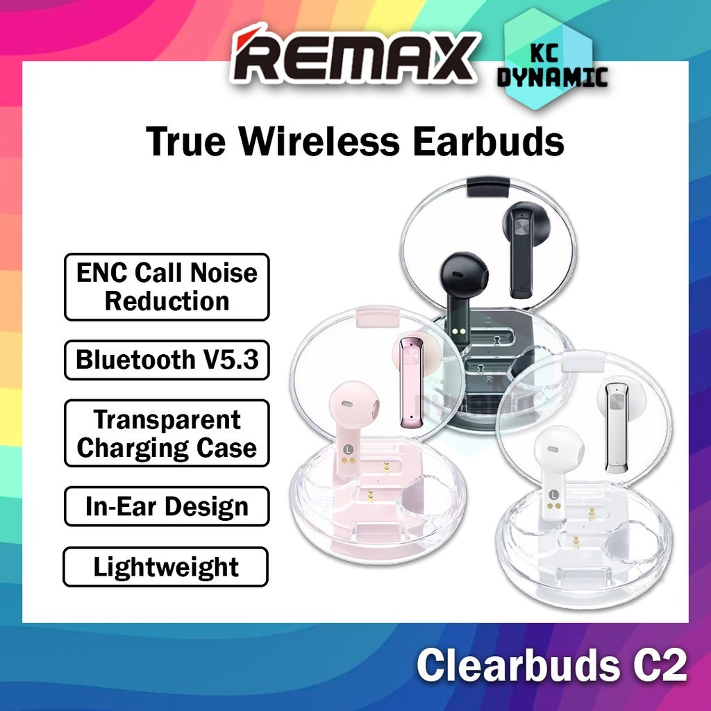 Remax Clearbuds C2 True Wireless Earbuds Music Call ENC Noise Reduction ...