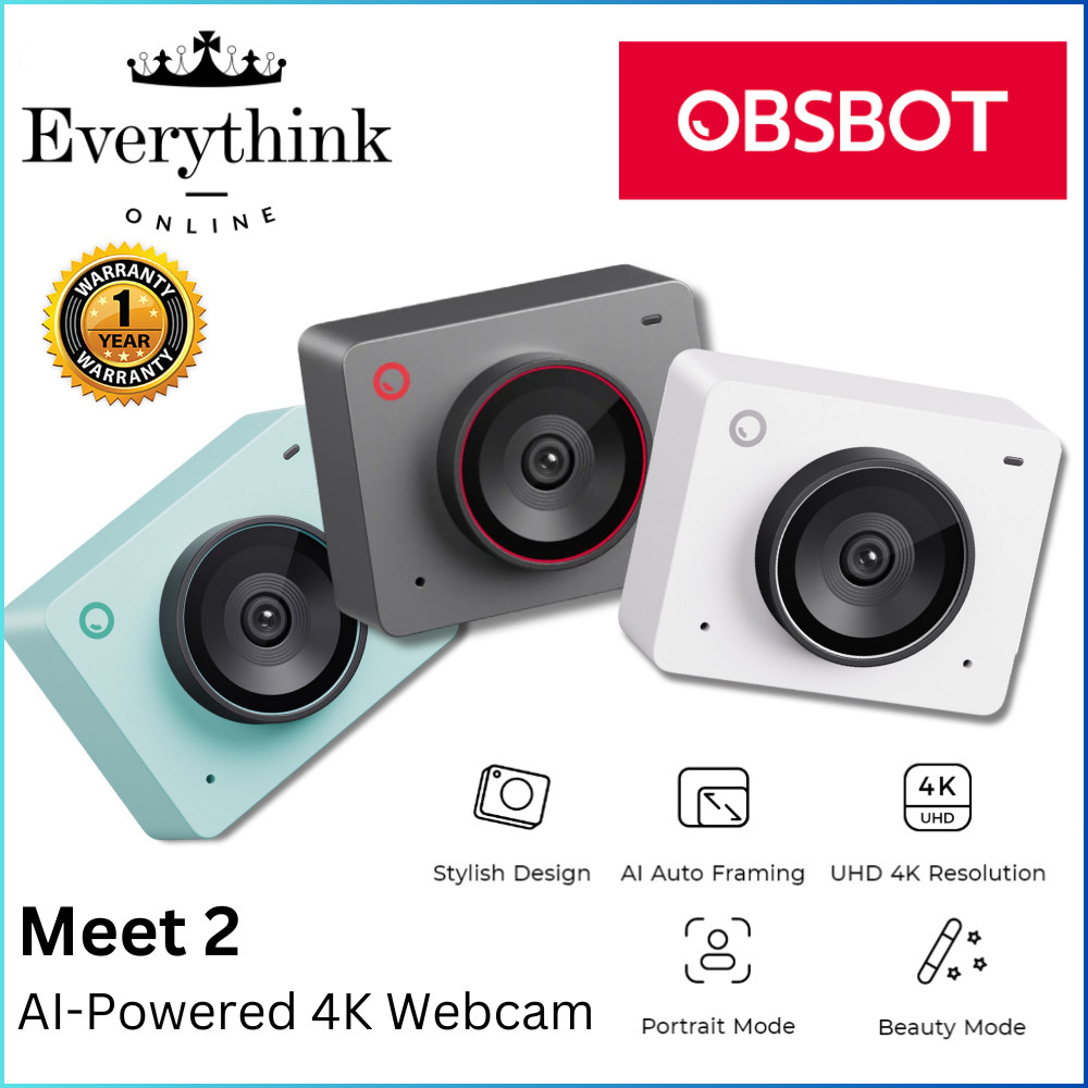 OBSBOT MEET 2 AI-POWERED 4K WEBCAM WITH AI AUTO FRAMING, FAST AUTO ...
