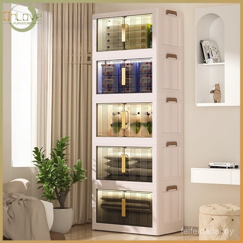 Folding Storage Cabinet Installation-Free Household Folding Box ...