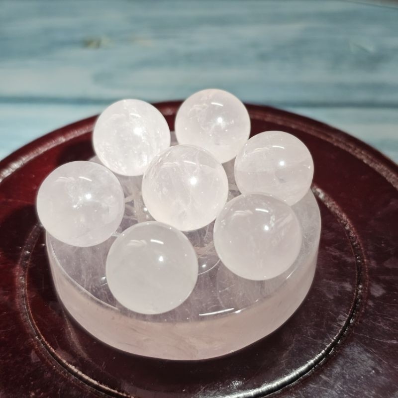 Swo 58 Natural pink Rose Quartz crystal base/ball.seven star Array ...