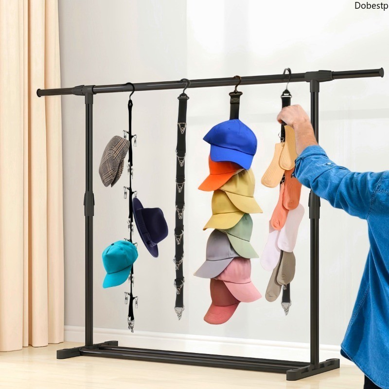 Hat Holder Wardrobe Storage Hanger 16 Clips Hanging Closet Organizer ...