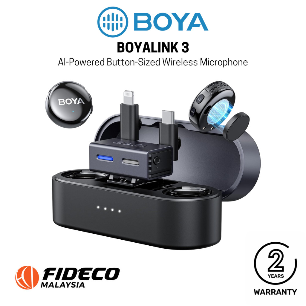BOYA BOYALINK 3 AI-Powered Button-Sized Wireless Microphone | Shopee ...