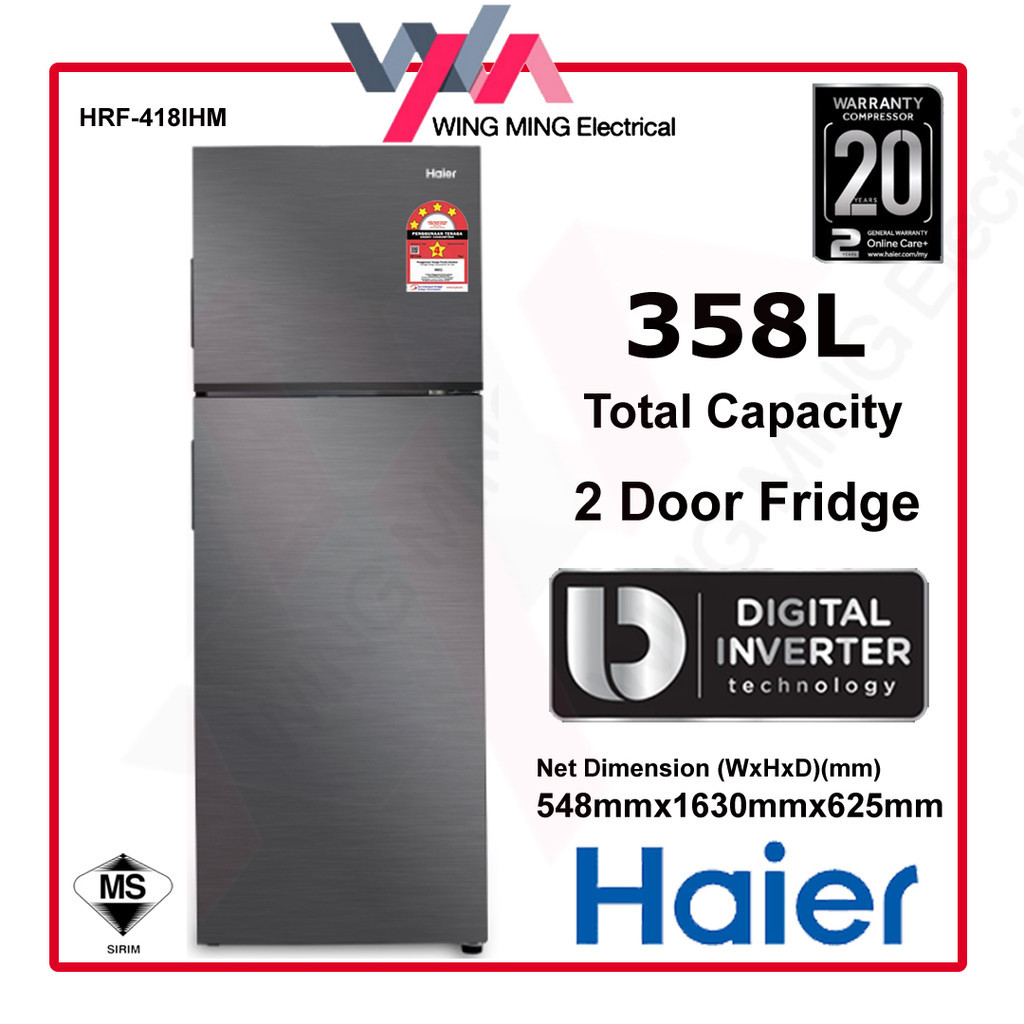 Haier 358 L Twin Inverter 2‑Door Fridge HRF‑358IHM | No‑Frost | DEO ...