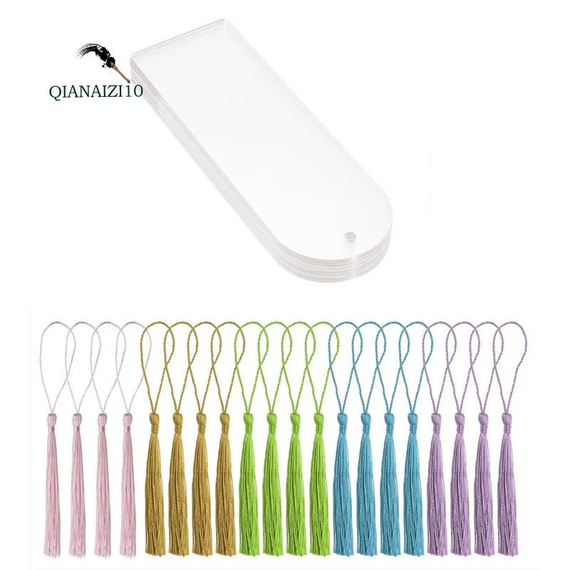 20Pcs Blank Clear Acrylic Bookmarks Replacement Rectangle Craft ...