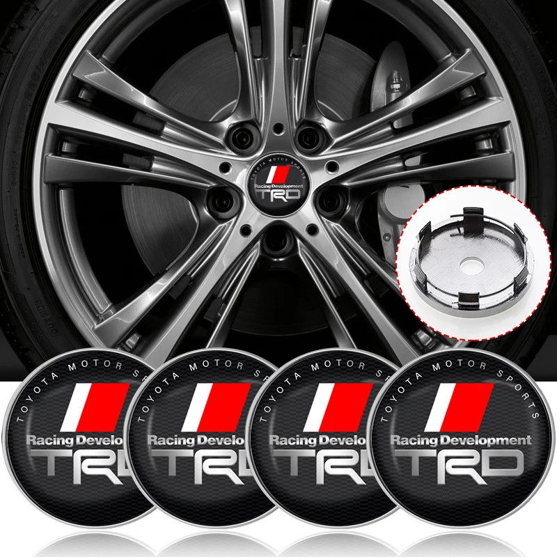 4pcs 60mm Car Wheel Center Hub Cap Rim Cover Emblem Sticker For Toyota ...