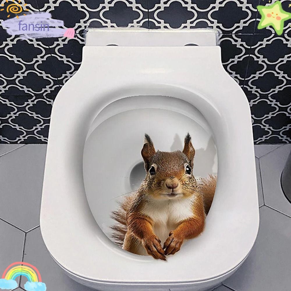 FANSIN Toilet Stickers, Water Resistant Cat Wall Sticker, N DIY Self ...