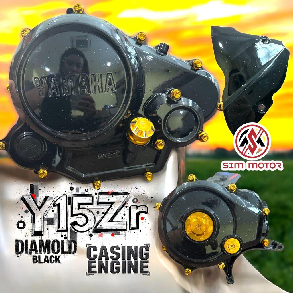 Y15ZR Engine Casing Diamold Black Full set with Free Screw engine set ...