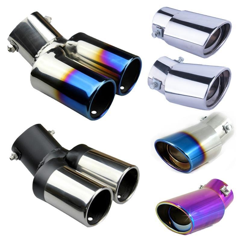 Car Exhaust Modified Dual-Pipe Muffler Tail Throat Exhaust Cover ...