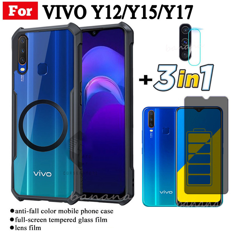 3 In 1 Vivo Y11 Shockproof Phone Case With Magnetic Wireless Charging 