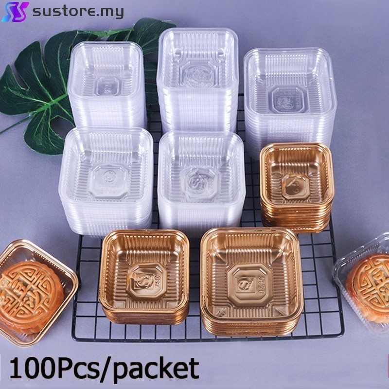 [Super] 100PCS Mooncake Inner Transparent Food Packaging Box Golden ...