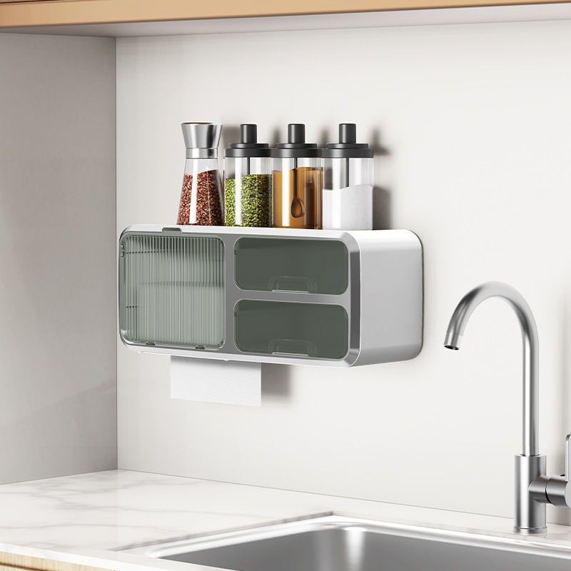 Kitchen Wall-Mounted Rack Multifunctional Perforation-Free Household ...