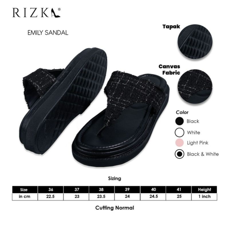 SK1 SANDAL WANITA - EMILY SANDAL BY RIZKA READY STOCK WITH BOX KASUT ...