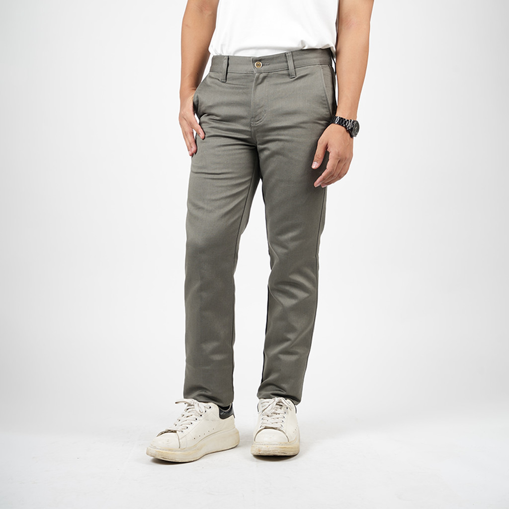DAPPER | Slim Fit Grey Cotton Pants - C30440S | Shopee Malaysia