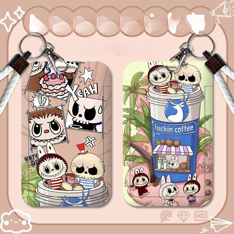 Kawaii Labubu Card Holder for Children Certificate Cover Campus Card ...