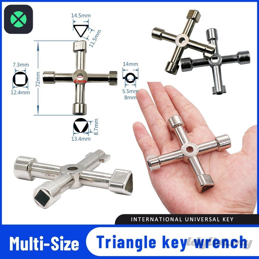1F ღ Multifunction 4 Ways Universal Triangle Wrench Key Plumber Keys ...