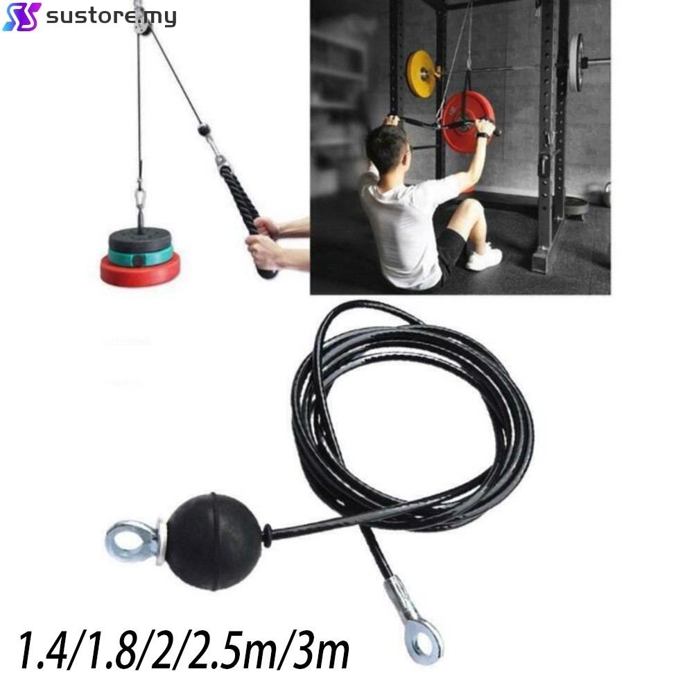 [Super] 1.4/1.8/2/2.5M Steel Wire Rope Kit DIY Weight Multi Gym Cable ...