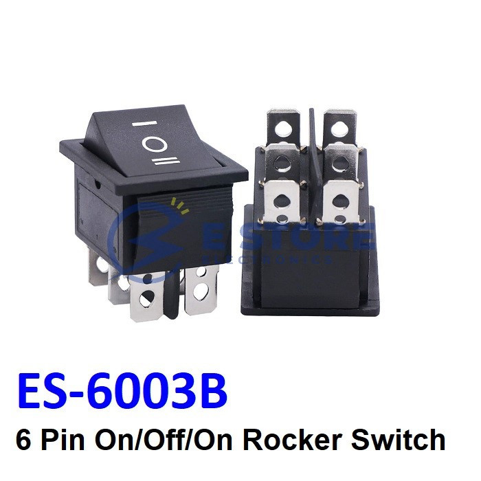 25mm x 31mm 6 Pin On/Off/On Switch 16A 250V AC Power Rocker Switch - ES ...