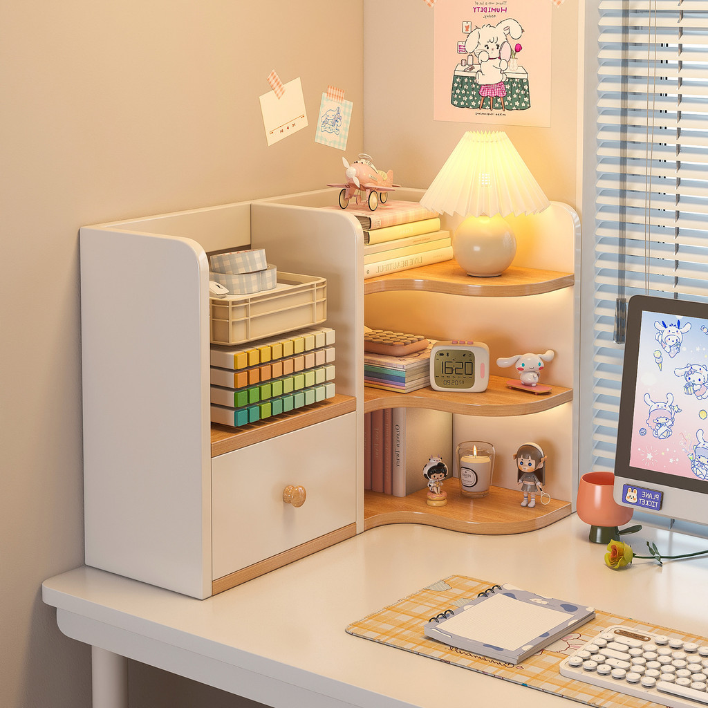 【Penyimpan Desktop】桌面收納架 書架 小書櫃 辦公桌收納架 Desktop Shelf Simple Student ...