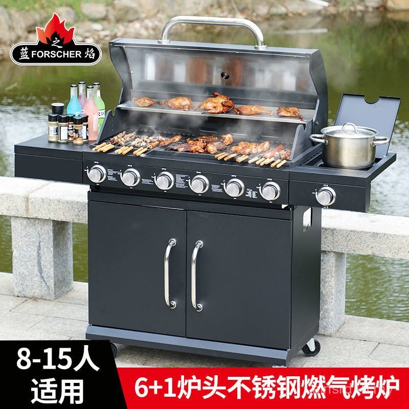 Eksport Gas BBQ Grill Luaran Rumah Besar Komersial Arang Grill Gas ...