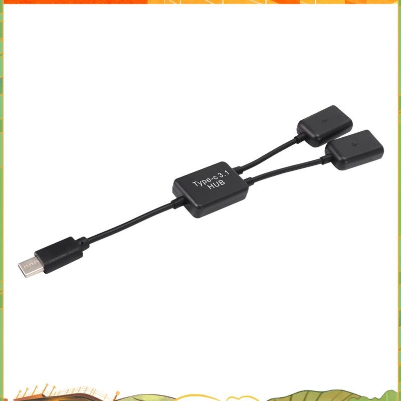 Type C OTG USB Male to Dual 2.0 Female OTG Charge 2 Port HUB Cable Y ...