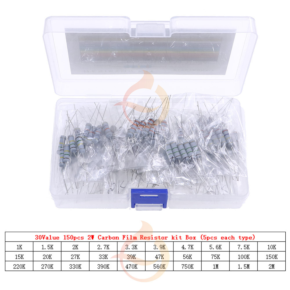 200 Pack 1K Ohm Carbon Film Resistors, 1/4W, ±5% Tolerance main image 0