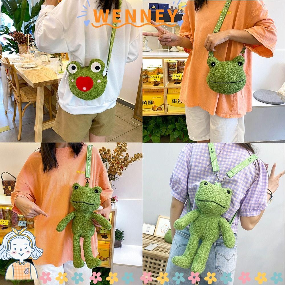 WENNEY Plush Backpack Bag, Love Heart Stuffed Pouch Cartoon Shoulder ...