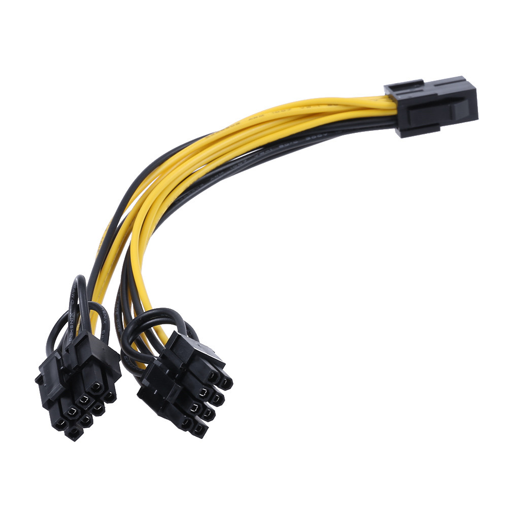 20cm Graphic Card Extender Power Supply Cable 6Pin Port to Dual 8(6+2 ...