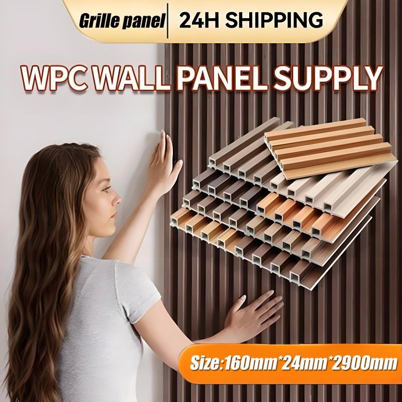 WPC Fluted Wall Panel PVC Wall Decoration Board Wall Design Round Hole ...