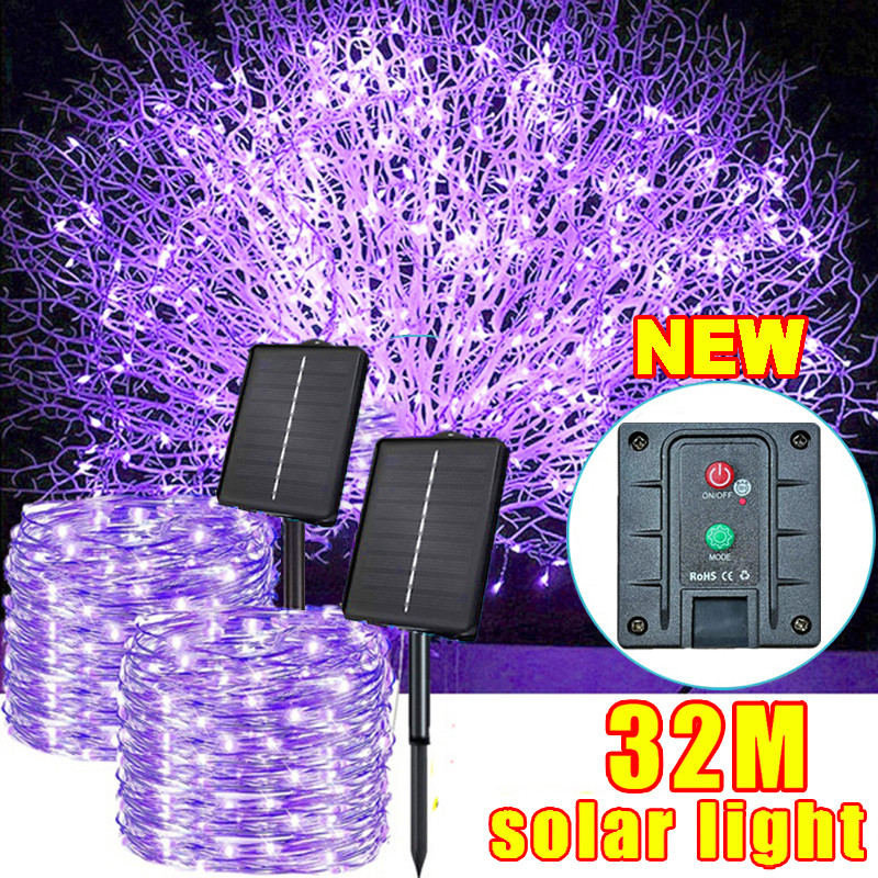 32M 300LED Solar Lights Outdoor Waterproof Fairy String Lights for Home ...