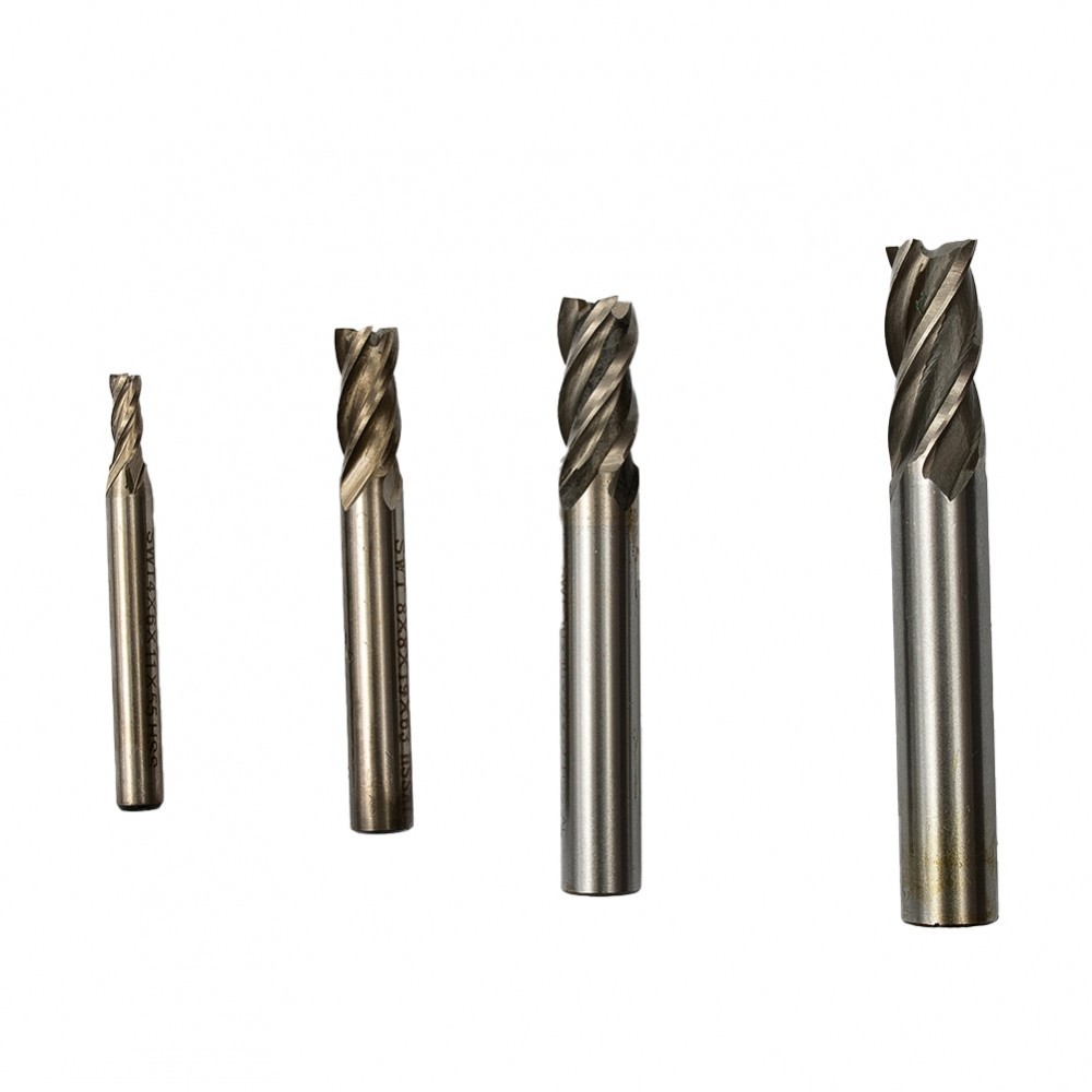 HSS CNC 4-Flute Straight Shank End Milling Metal Cutter Drill Bits 4/6 ...