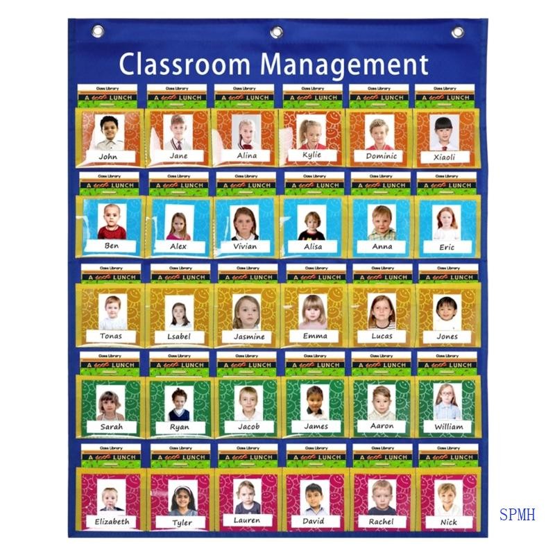 SUP Classroom Behavior Pocket Chart 22 5x26 75Inch Storage Pocket Chart ...