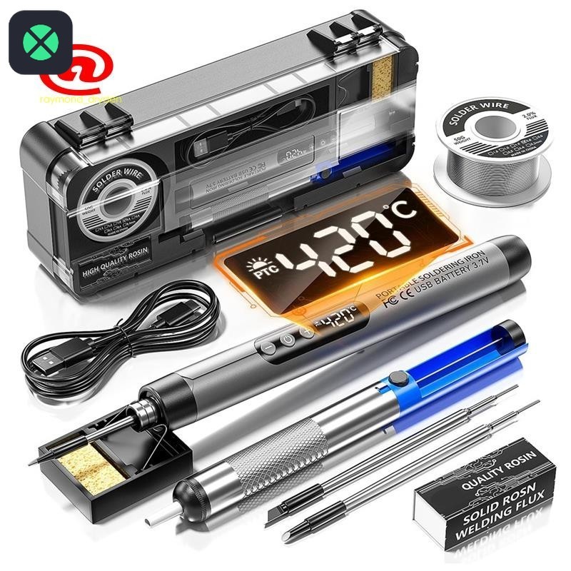 1F Cordless USB Digital Soldering Iron Adjustable Temperature Type-C ...