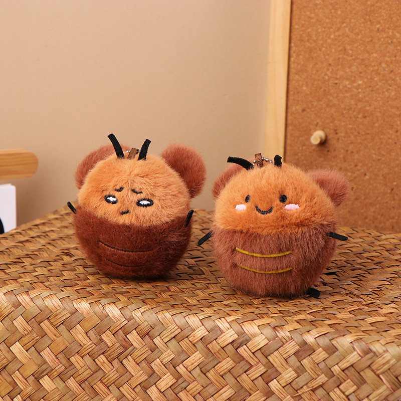 Mypink Cartoon Cockroach Plush Keychain Stuffed Animal Doll Keyring ...