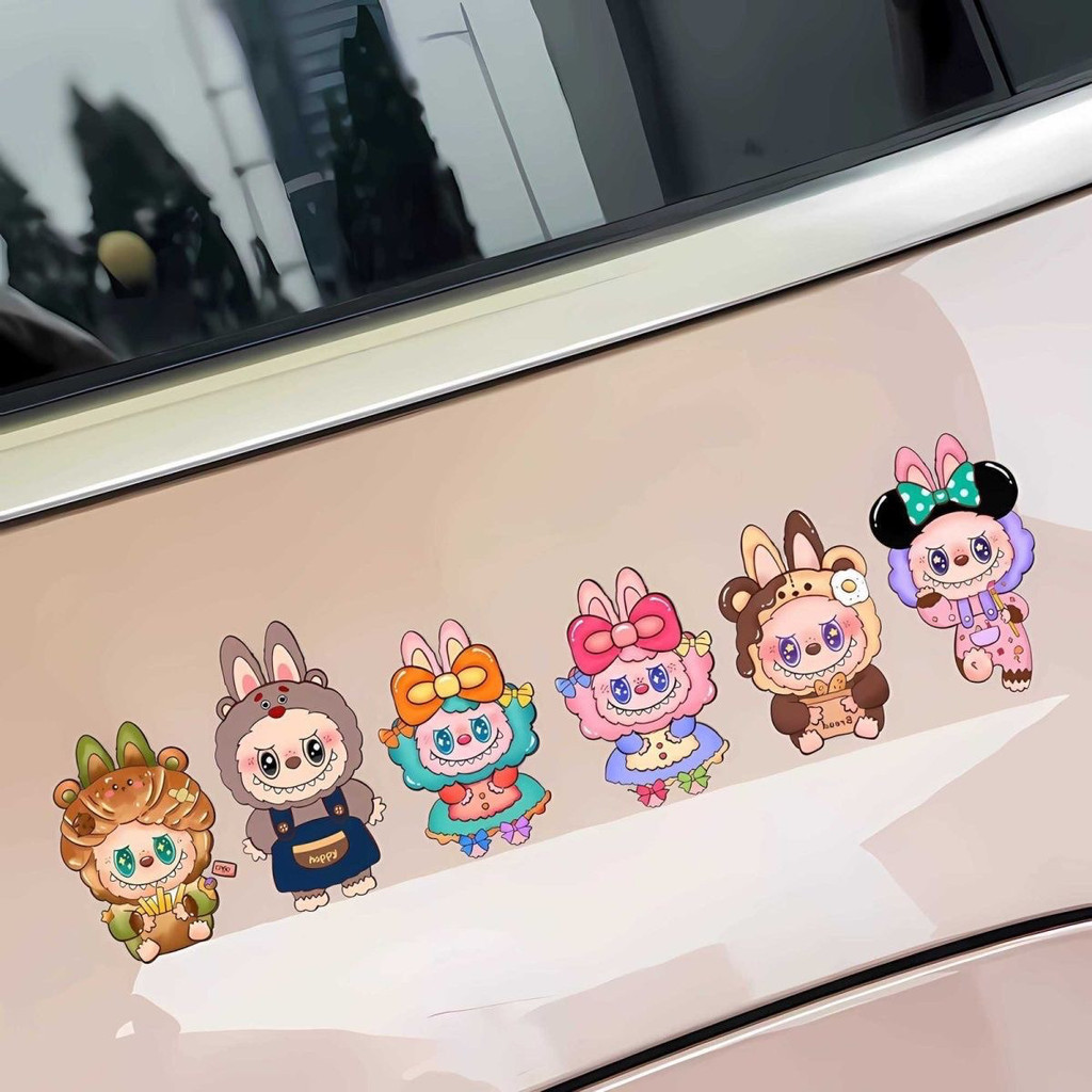 Labu Cute LABUBU Car Sticker Cartoon Decoration Waterproof Block ...