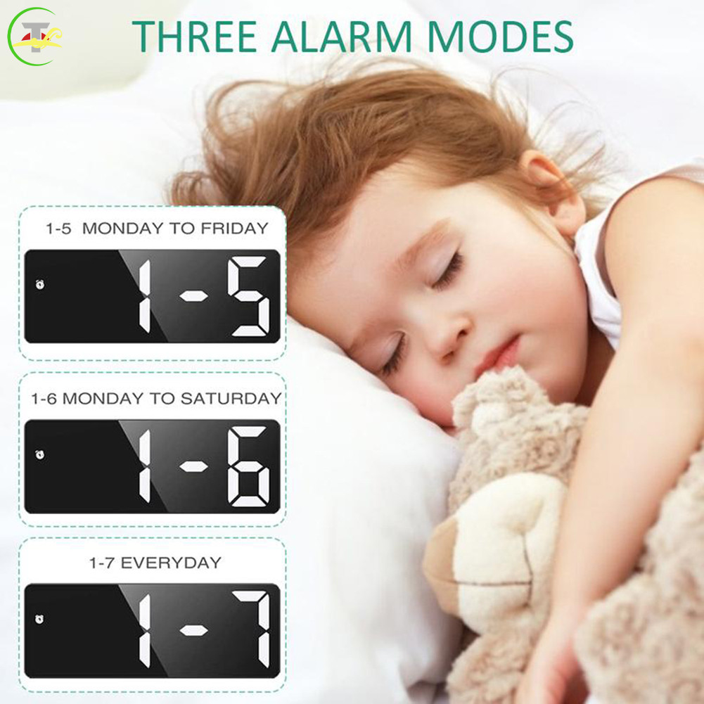 Multipurpose Alarm Clock With Mirror Wireless Rectangles Tabletop ...
