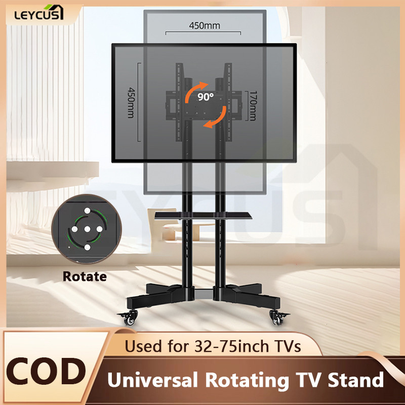 LEYCUS 32-75 Inch Rotate TV Stand with Wheel Led TV Stand Height ...