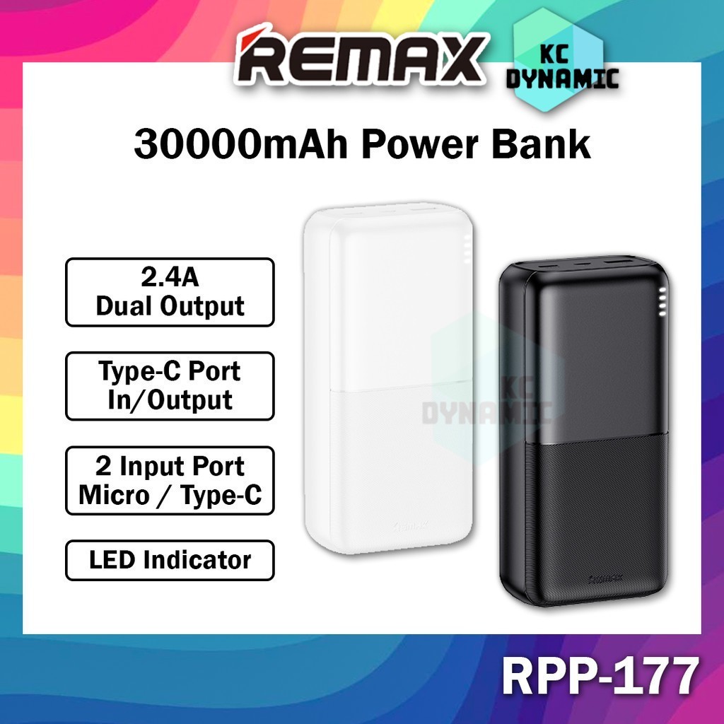 Remax RPP-177 30000mAh Powerbank Lango II Series 2.4A Large Capacity ...
