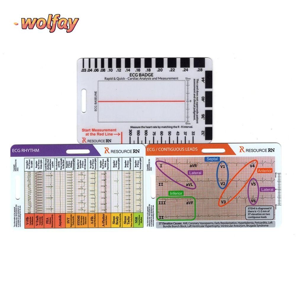 WOLFAY EKG Calipers, Transparent Portable ECG 7 Step Ruler, Plastic ...