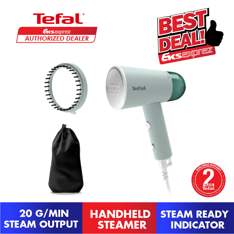 Tefal Origin Travel Handstomer, reisvriendelijk opvouwbaar formaat, ultracompact ontwerp, betrouwbare stoomprestaties, opwarmtijd van 25 seconden, verfrissende stoomkracht, DT1034E1