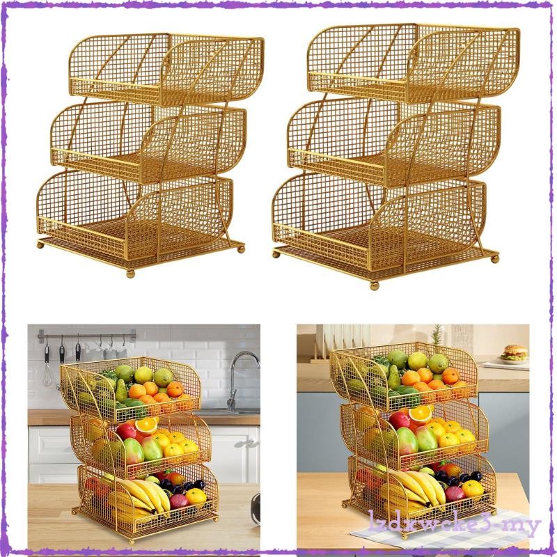 [LzdxwckefaMY] Countertop Fruit Basket Vegetables Storage Rack Space ...