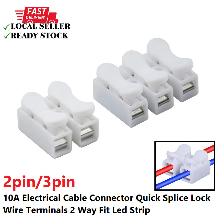 10A Electrical Cable Connector Quick Splice Lock Wire Terminals 2Way ...